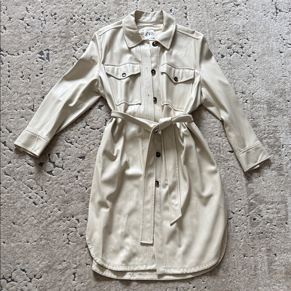 Zara Cream Trench Coat with Belt